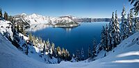Snowy view of Crater Lake