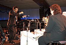 David Baker (far left) leading the Smithsonian Jazz Masterworks Orchestra