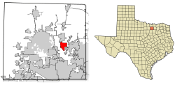Location of Oak Point in Denton County, Texas