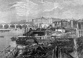 Embankment Construction of the Thames Embankment ILN 1865