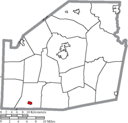 Location of Mowrystown in Highland County