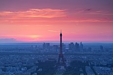 Panorama of Paris at sunset, 10 June 2014