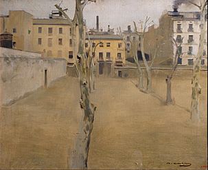 Ramon Casas - Courtyard of the old Barcelona prison (Courtyard of the 'lambs') - Google Art Project