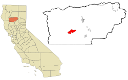Location in Tehama County and the state of California