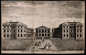 The Foundling Hospital, Holborn, London; the main buildings Wellcome V0013450