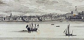 View of Woolwich & Dockyard, S & N Buck, 1739 LMA (detail 2)