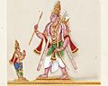 "Incarnation of Vishnu" Rama art detail, from- Indian - Leaf from Bound Collection of 20 Miniatures Depicting Village Life - Walters 35176L (cropped)