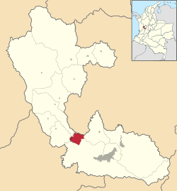 Location of the municipality and town of La Virginia in the Risaralda  Department of Colombia.