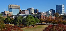 Fall skyline of Columbia SC from Arsenal Hill