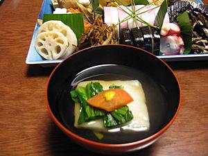 Japanese zoni and osechi