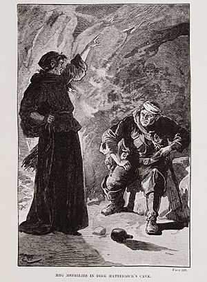 Meg Merrilies in Dirk Hatteraick's Cave, Gordon Browne, 1897