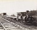 Old narrow gauge train at Haileybury, ON, 1889 (5324104160)