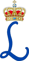 Royal Monogram of Queen Louise (Frederik V) of Denmark.svg
