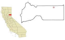 Location in Sierra County and the state of California