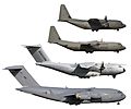 Size comparison C-17 A400M C-130J-30 C-130J