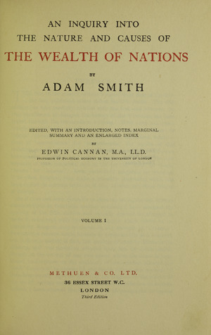 Smith - Inquiry into the nature and causes of the wealth of nations, 1922 - 5231847