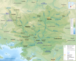 Vilaine River Drainage Basin map-fr