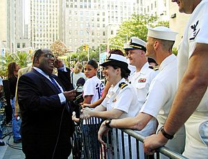 Al Roker chats with USNavy sailors in New York City