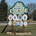 Cascade Wisconsin Sign Looking East