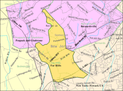 Census Bureau map of Far Hills, New Jersey