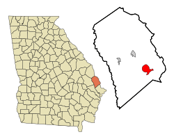 Location in Effingham County and the state of Georgia