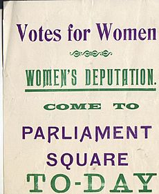 Flier for a suffragette demonstration