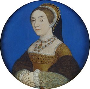 Hans Holbein the Younger - Portrait of a Lady, perhaps Katherine Howard (Royal Collection)