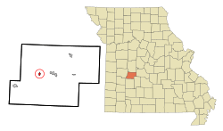 Location of Wheatland, Missouri
