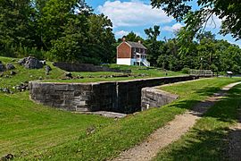 Lock 49 and Lockkeepers house at Four Locks on C and O Canal