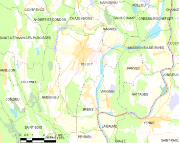Map of the commune de Belley