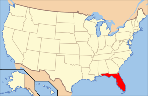 Map of USA FL