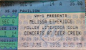 Melissa Etheridge concert ticket - 1995 - Stierch