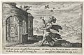 Minerva verandert Perdix in een vogel Metamorfosen van Ovidius (serietitel), RP-P-OB-15.948