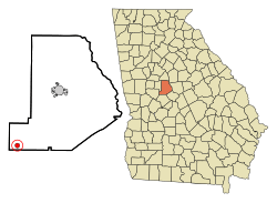 Location in Monroe County and the state of Georgia
