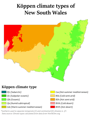 New South Wales Köppen