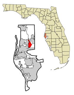 Location in Pinellas County and the state of Florida
