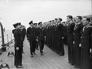 The King Pays 4-day Visit To the Home Fleet. 21 March 1943, Scapa Flow, Wearing the Uniform of An Admiral of the Fleet, the King Paid a 4-day Visit To the Home Fleet. A15259