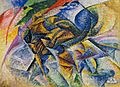 Umberto Boccioni, 1913, Dynamism of a Cyclist (Dinamismo di un ciclista), oil on canvas, 70 x 95 cm, Gianni Mattioli Collection, on long-term loan to the Peggy Guggenheim Collection, Venice