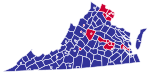 Virginia Republican Presidential Caucuses Election Results by County, 2016