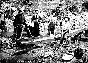 1850 Woman and Men in California Gold Rush