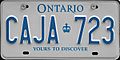 1997 Ontario license plate CAJA♔723