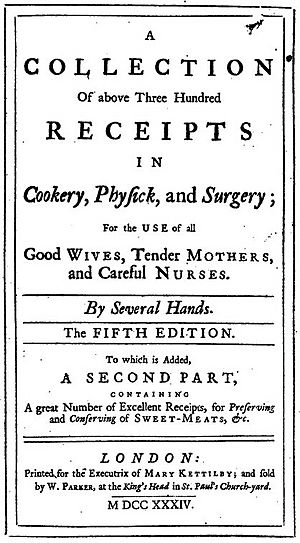 A Collection of above Three Hundred Receipts Mary Kettilby Title Page