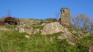 Ardstinchar Castle's tower & walls, Ballantrae, South Ayrshire, Scotland