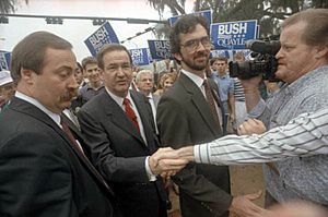 Conservative politician Pat Buchanan at the Capitol in Tallahassee, Florida