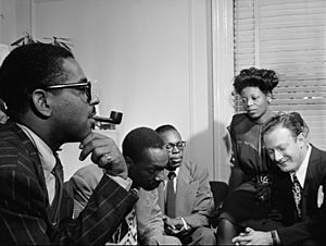 Dizzy Gillespie, Tadd Dameron, Hank Jones, Mary lou Williams, Milt Orent. Ca.August 1947 (Gottlieb)