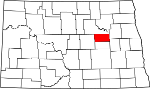 Map of North Dakota highlighting Eddy County