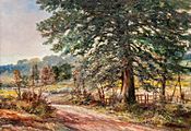 Robert Onderdonk, Early Texas Landscape, oil on canvas