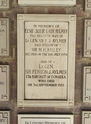 Sir Fenton John Aylmer - Golders Green Crematorium