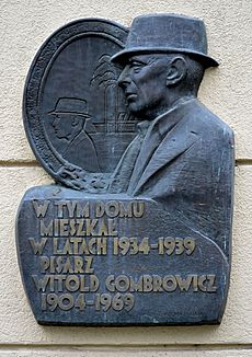 Tablica Witold Gombrowicz ul. Chocimska 35 w Warszawie
