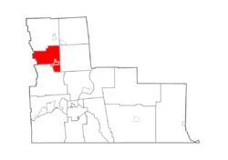 Map highlighting Nanticoke's location within Broome County.